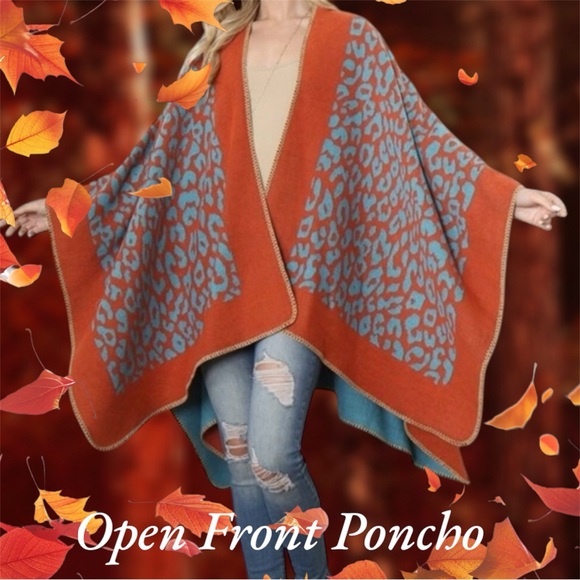 Wrap Poncho Beautiful Versatile. Wear on either side. 
Acrylic textile
#N013 - Picture 4 of 6